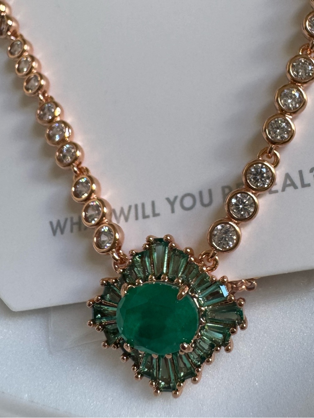 Cushion Royal - Lab Emerald and Quartz on Rose Gold